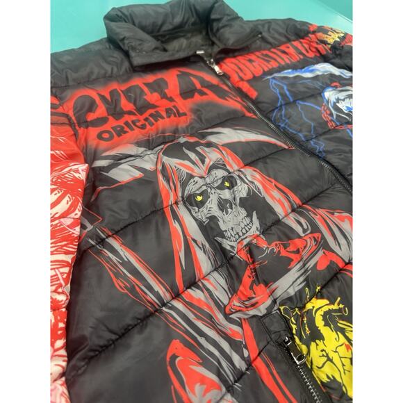 Rockstar Original Men's Izzy Graphic Full Zip 2XL Puffer Jacket Streetwear Punk - Picture 5 of 16